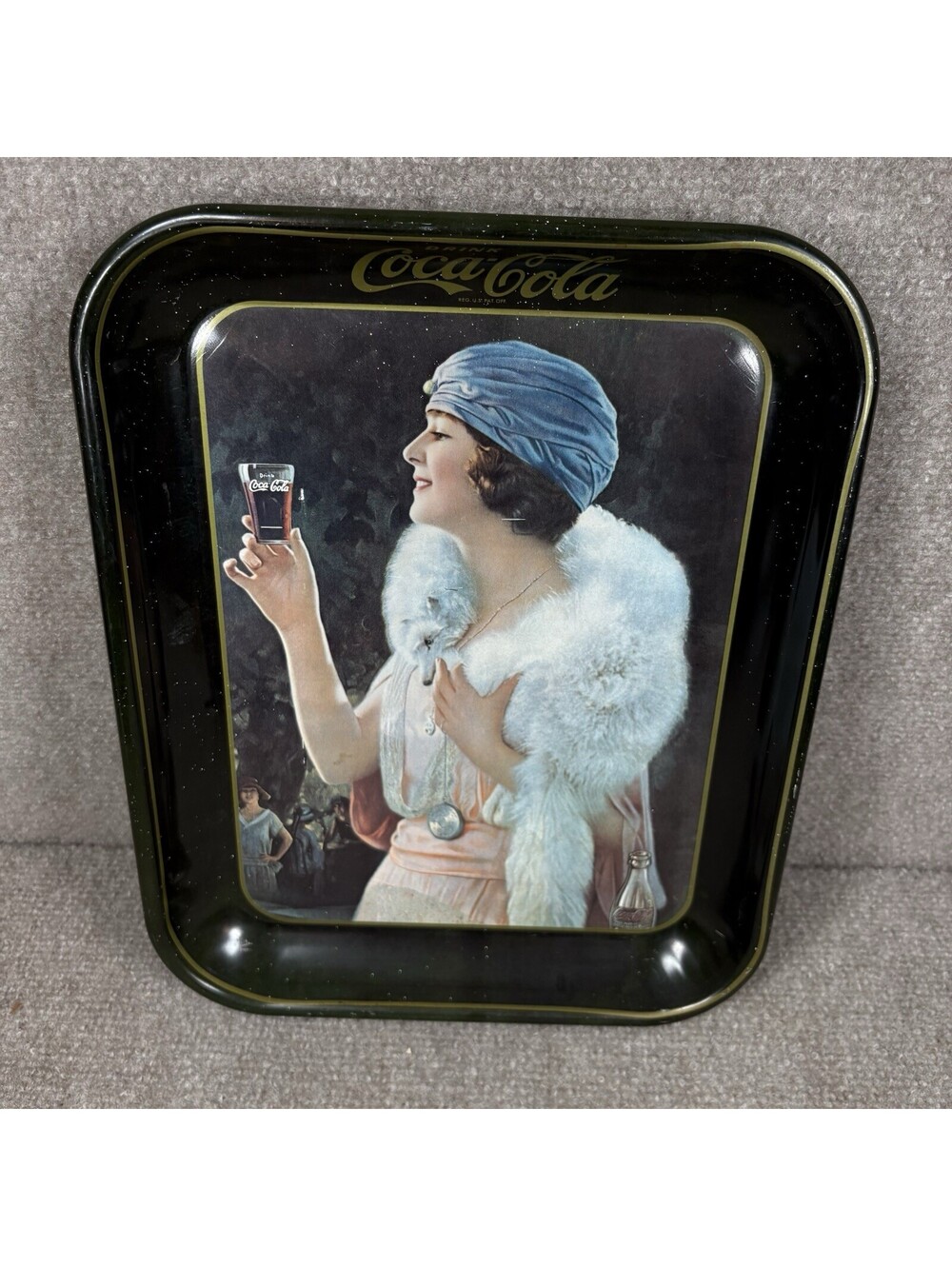Vintage 1973 Coca-Cola Serving Tray with 20s Flapper Girl